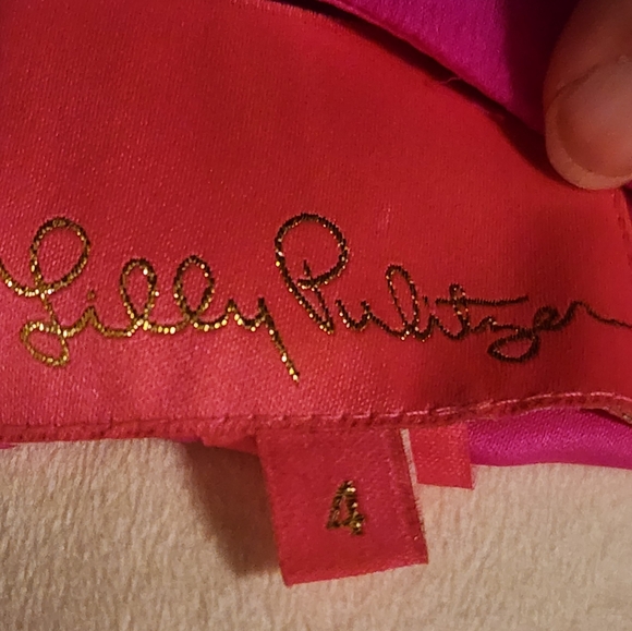 Preowned Lilly Pulitzer size 4 hot pink 👚 dress - Picture 3 of 13